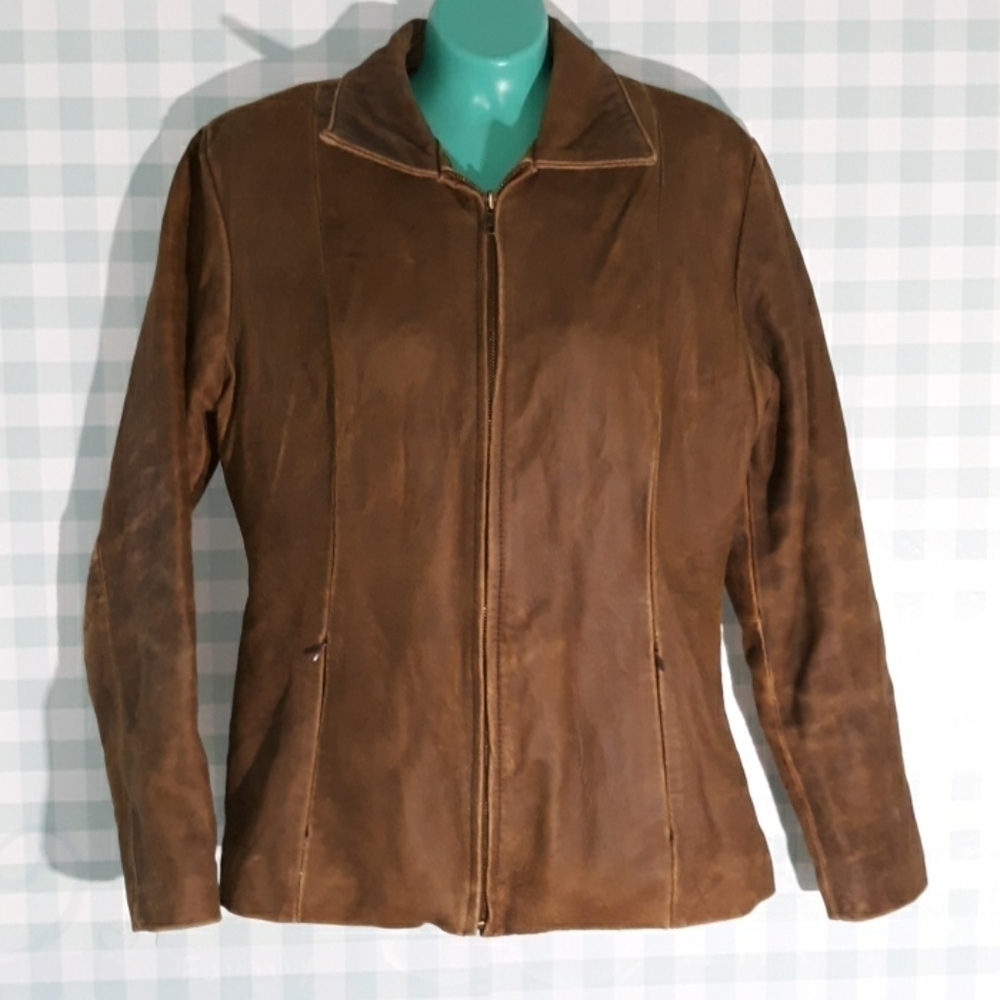 Columbia small 100% leather jacket bomber moto